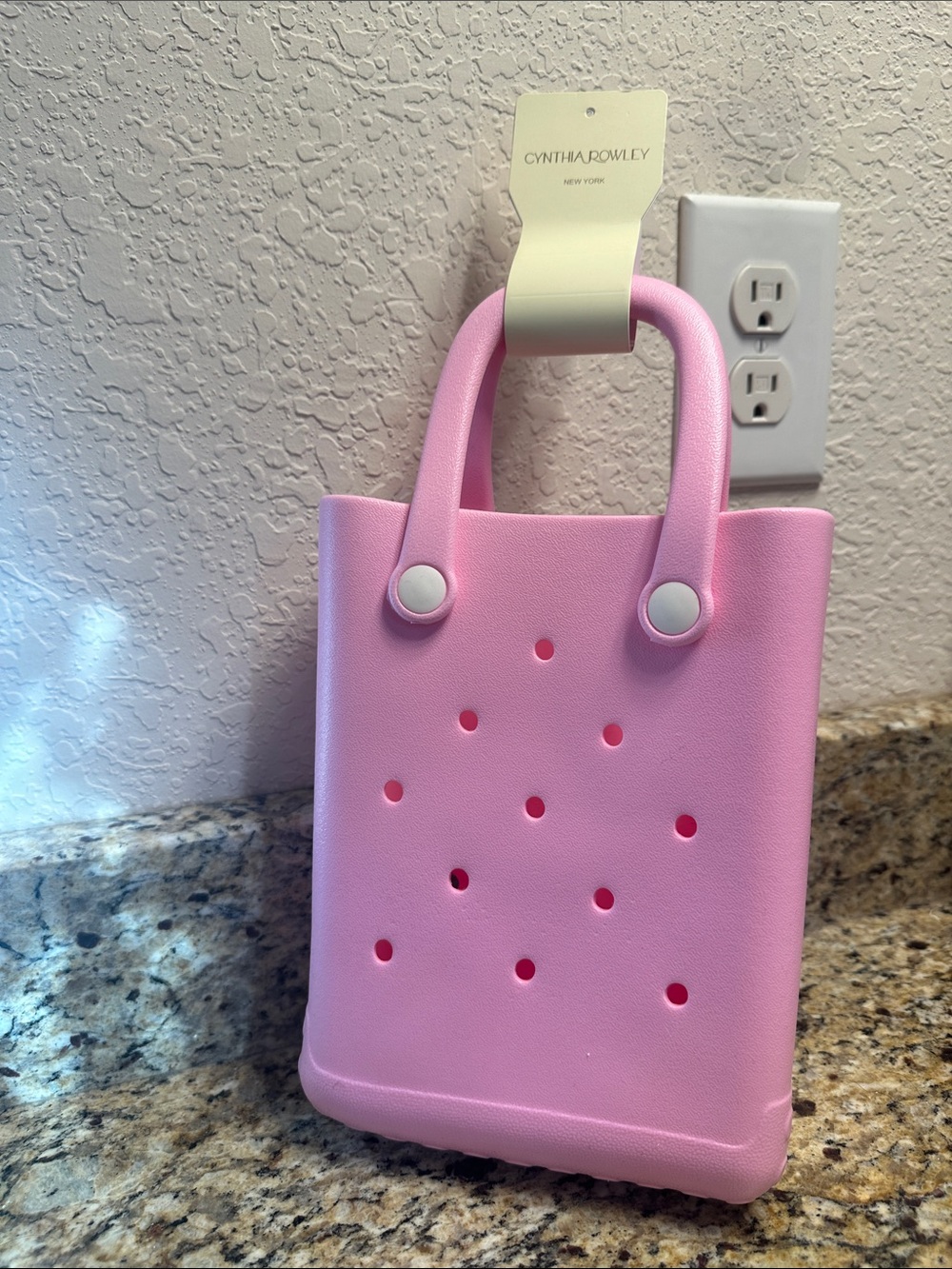 Cynthia Rowley Bubblegum Pink Perforated Mini Tote - Brand New 💖